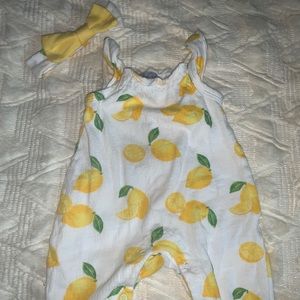 Baby girl lemon pant romper